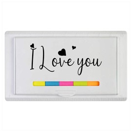 'I Love You with Hearts' Sticky Note Ruler Pad (ST00030458)