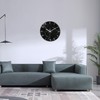 Modern Black Minimalist Wall Clock for Living Room - Glass