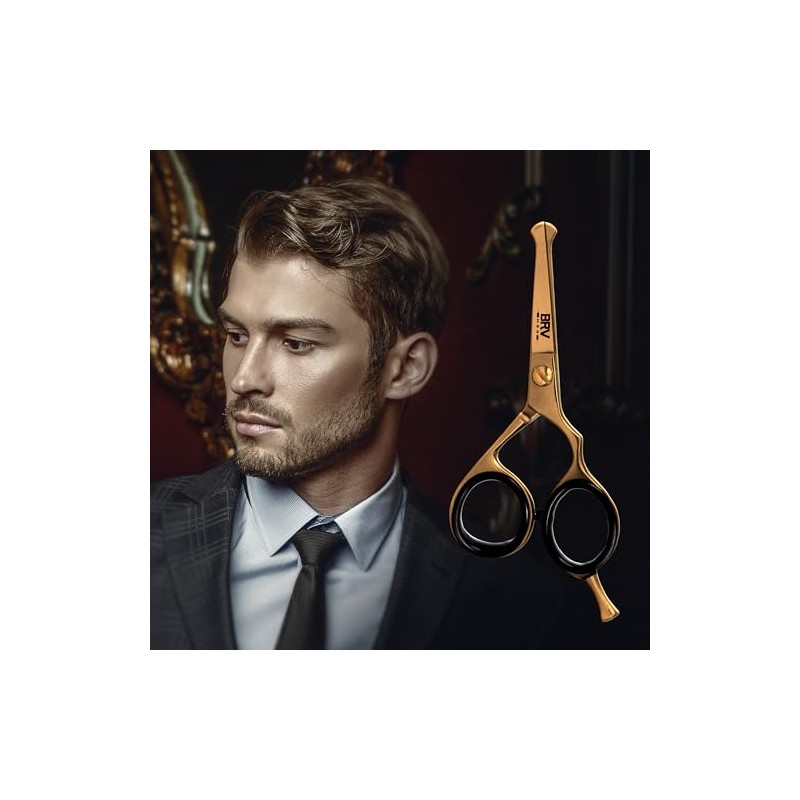 BRV MEN 4.25" Small Finish Rounded Tip Scissors for Men