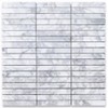Stone Center Online Carrara White Marble 5/8x4 Rectangular Stacked Mosaic Tile Polished Kitchen Bath Wall Floor Backsplash Shower (1 Sheet)