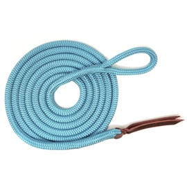Knotty Girlz Double Braid Lead Rope with Eye Splice Loop, 12-14FT Lengths (Ice Blue, 14 ft.)