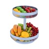 IBERG 2 Tier Fruit Basket - Detachable Mesh Fruit Bowl