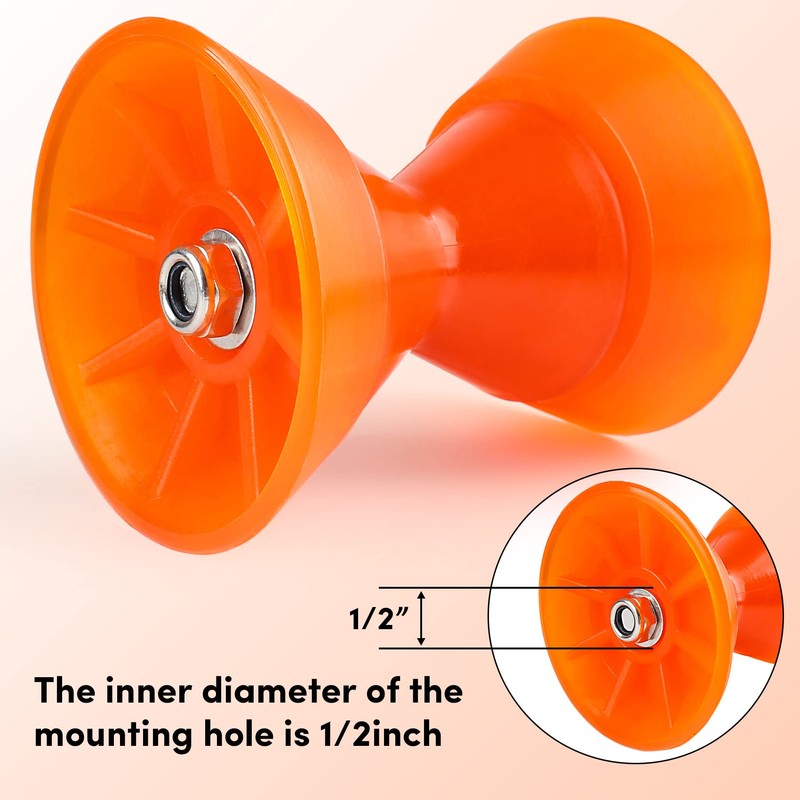 VEITHI Boat Trailer Roller 3 inch, 3-Piece Polyurethane Bow Roller