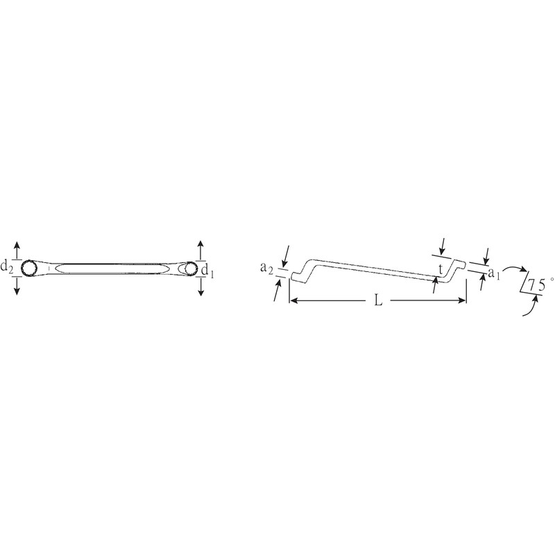 Stahlwille 20-20X22 Glasses Wrench, 75°