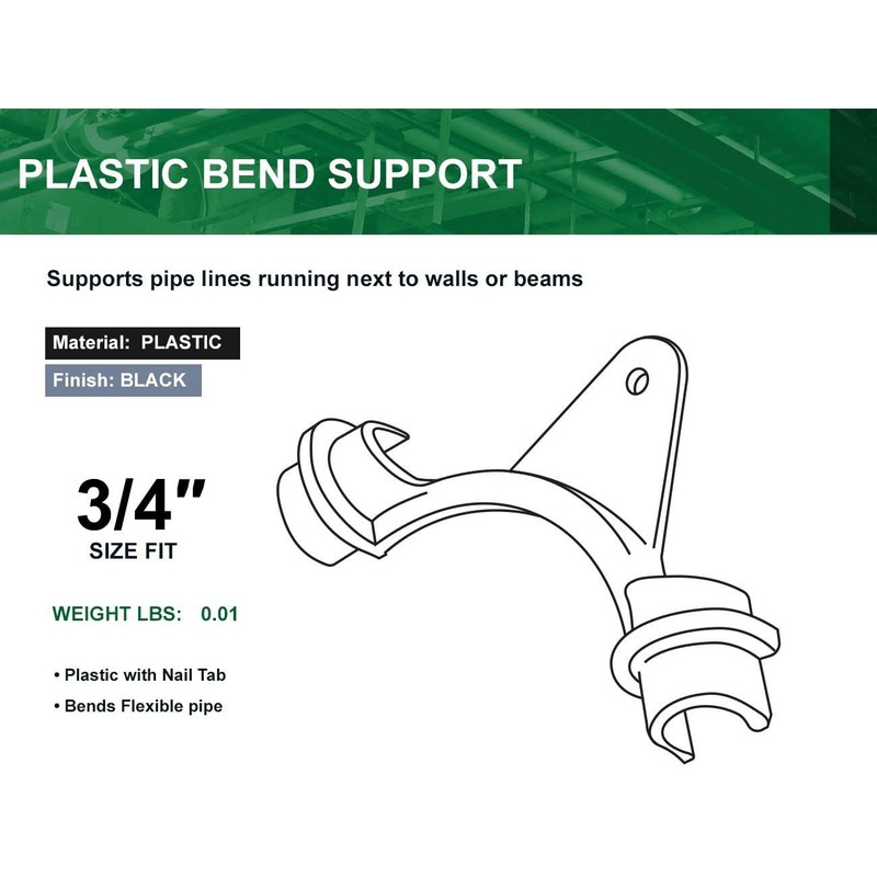 Highcraft PXBND34-10 Tubing Nail Plate, PEX Support 3/4 in. Wall