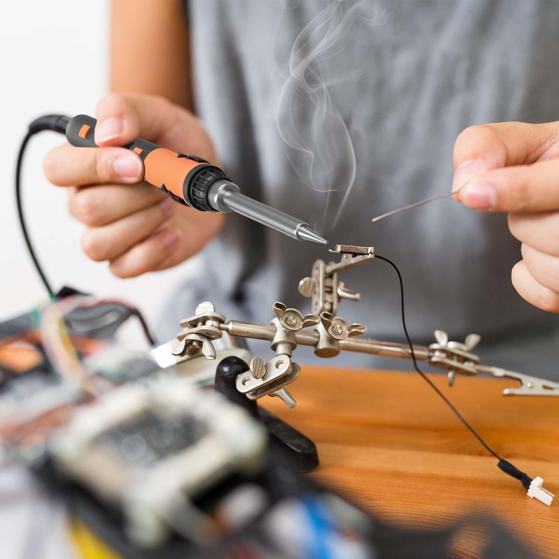 DACKZZM Soldering Iron Kit,90W LED Digital Temperature Controlled Soldering