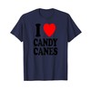 I Heart (Love) Candy Canes Winter Peppermint Christmas T-Shirt