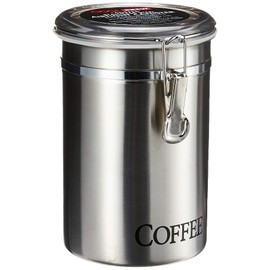 Oggi Coffee Canister, 5" x 7.75", Stainless Steel