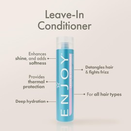 Enjoy Leave In Conditioner - Eliminates Frizz Cleansing Moisturizing Smoothing - Sulfate Free For Thick Coarse or Curly Hair (10.1 Fl Oz)