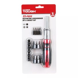 Hyper Tough 23 Piece Ratchet Ratcheting Screwdriver Bit and Socket Set