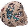 Nemesis Now Natural Bone Coloured Traditional, Tribal Tattoo Fund Skull,