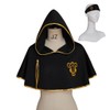 SFWXCOS Black Cloak Robe Cape Hooded Cloak with Headband for