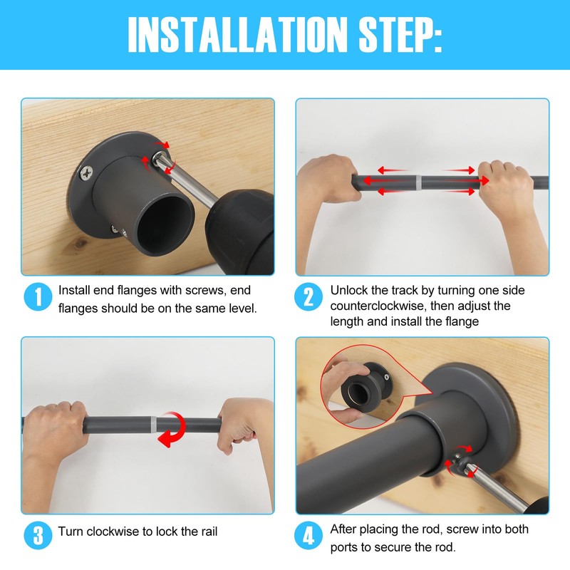 Wardlock 33cm-54cm Grey Extendable Stainless Steel Wardrobe Rail, Adjustable Clothes