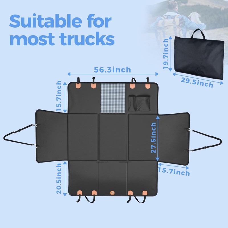 MYJAQI Back Seat Extender for Dogs, Hard Bottom Dog Car