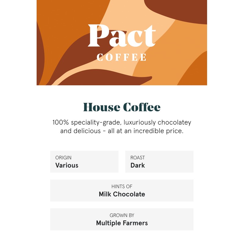 Pact Coffee Whole Coffee Beans - House Blend Dark Roast