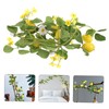 CAXUSD Lemon Garland Artificial Decor Green Leaves Foam and Cloth