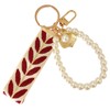 Uoocg Pearl Key Fob Short with Key Ring for Women