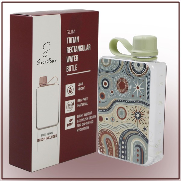 S SportEase Flat Water Bottle 500ml – BPA-Free, Eco-Friendly, Leak-Proof