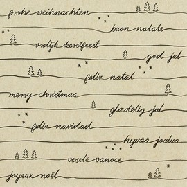 20 Eco Line Serviettes Sustainable Made from 100% Recycled Paper, Christmas Wish, International, Frohe Christmas, Merry Christmas, Feliz Natal, Table Decoration, 33 x 33 cm
