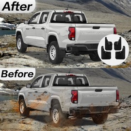 PSLER Mud Flaps Splash Guards for Chevy Colorado 2023 2024 2025 Accessories Front & Rear All Weather Fender Mudguards Sediment Protection Without Fender Flare (4pcs)