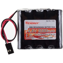 Tenergy NiMH Receiver RX Battery with Hitec Connectors 4.8V 2000mAh High Capacity Rechargeable Battery Pack for RC Receivers, RC Aircrafts and More