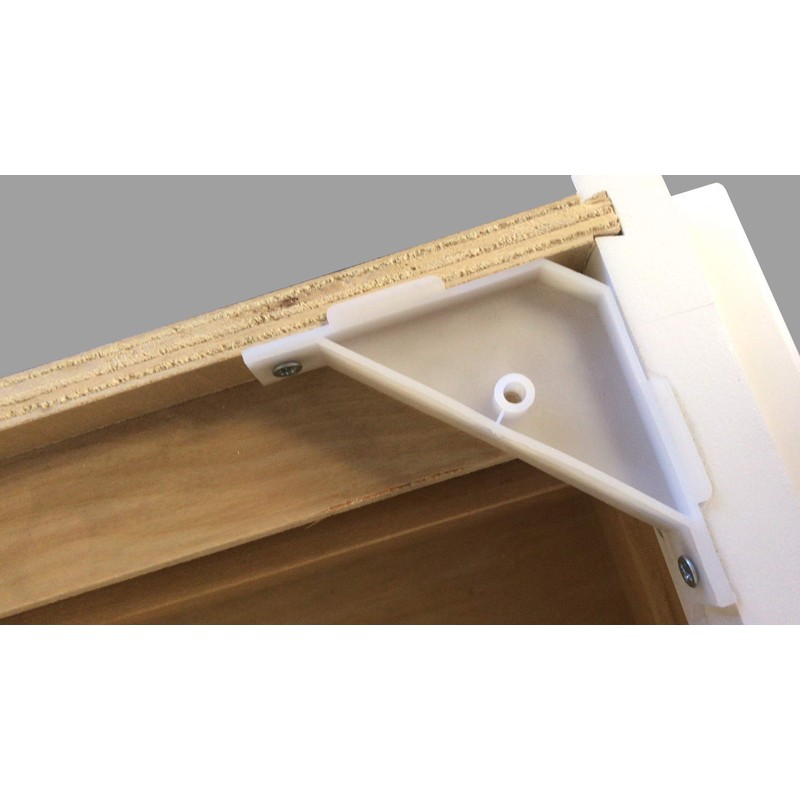 Berta (20 Pieces) 90 Degree Cabinet Triangle Bracket, Plastic White