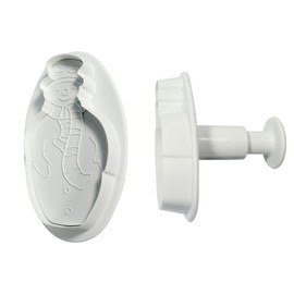 PME Snowman Plunger Cutters, Small/Medium Sizes, Set of 2, White