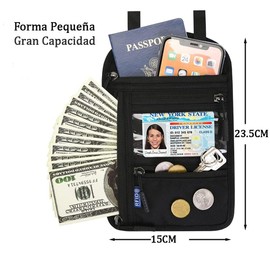 Lumbor37 Funda para Pasaporte, Portafolios de Viaje con Bloqueo RFID, Porta Pasaporte y Visa, Organizador de Documentos de Viaje Portátil (Negro)