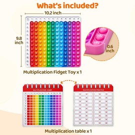 „ÄêJoyCat„ÄëMath Flash Cards & Pop Fidget Chart, Math Manipulatives Game for Addition Subtraction Division Multiplication, Mathematics Educational Toys:_1-100 Number Time Table and PopIt