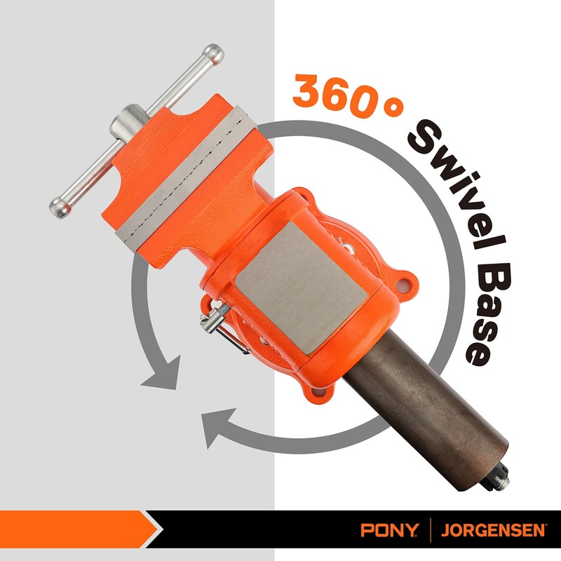 PONY Heavy Duty Bench Vise, 5-inch Jaw Width and Opening,