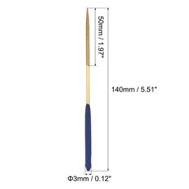 sourcing map Diamond Needle Files, 3mm x 140mm Titanium Coated Round Type File Handles Hand Tool for Metal Wood Stone Marble 2pcs