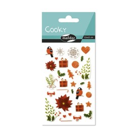 Maildor CY056O Pack of Cooky 3D Stickers (1 Sheet, 7.5 x 12 cm, Ideal for Decorating, Collecting or Gifting, Christmas) 1 Pack