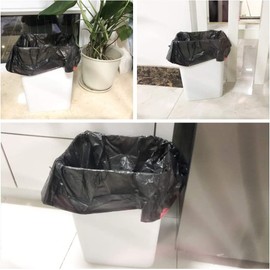 Thurbo 5 Rolls 20L Bin Bags Liners Drawstring Trash Bag, Handle Waste Bags, 75 Garbage Bag, Super Strong, Anti-drip Unscented, 45 × 50 cm （Black）