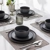 LERATIO Stoneware Dinnerware Sets for 6,Handcarft Ceramic Plates and Bowls