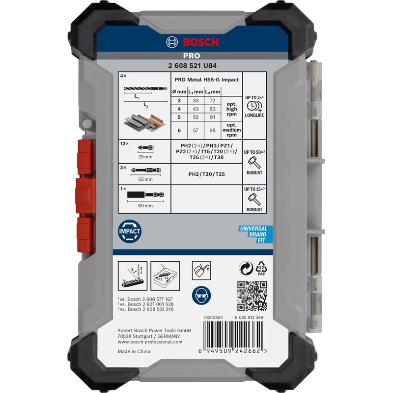 Bosch 20x PRO Impact Metal Set 20 Pieces (for Steel,