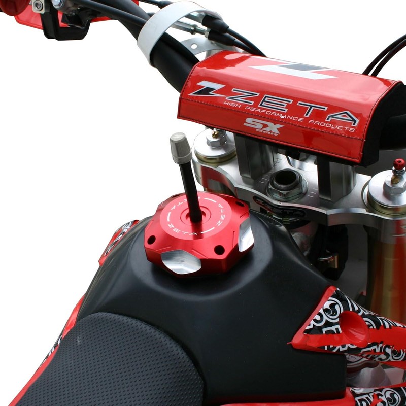 ジータレーシング(ZETA RACING)CR85R '00-07, CRF150R '07-25 ガスキャップ レーサー用 レッド F6503