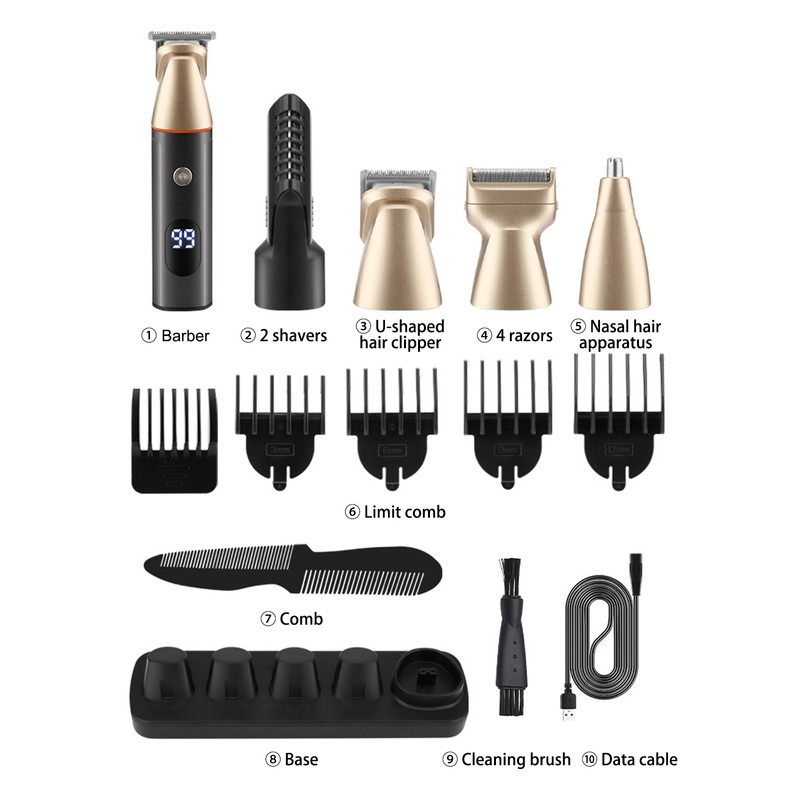 5-IN-1 Men's Hair Clipper Set Beard Shaver Electric Body Hair