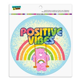 Care Bears Cheer Bear Positive Vibes Automotive Car Refrigerator Locker Vinyl Circle Magnet