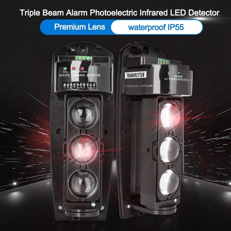 Triple Beam Alarm Photoelectric Infrared Led Detector Security System, Home