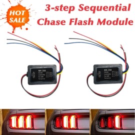 Unbranded 2X Universal 3 Step Sequential Chase Flash Module Boxes Car Turn Signal Light
