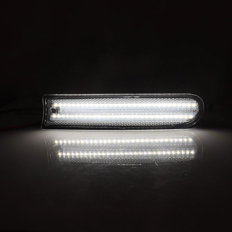 GTINTHEBOX Clear Front Bumper Switchback LED Paking Signal Lights For