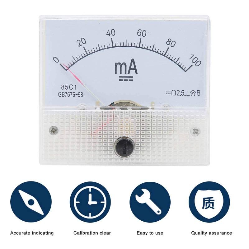 Ammeter Analogue Ammeter 85C1 DC 0~100MA Pointer DC Ammeter Power