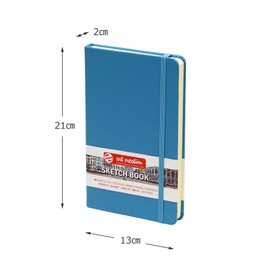 Talens T9314-212M Art Creations Sketchbook, Drawing Notebook, 5.1 x 8.3 inches (13 x 21 cm), Lake Blue, Thickness: 4.1 oz/sq ft (140 g/m2), Fine, Acid Free Paper, 80 Sheets Bound
