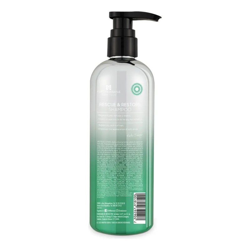 MARTHA DEBYALE HAIR TECH Rescue & Restore Shampoo. Restauración, con