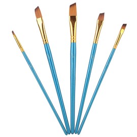 5 Piece Watercolour Brush Set, Artist Brush Set, Flat Brush, Nylon Hair, Artist, Acrylic Brush, Art Painting Set, Tool (Diagonal)