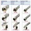 AWM stainless steel flex hose 1/2, 3/4, 1 Inch reinforced