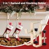 4 Pack Christmas Stocking and Garland Holders with 2 Hooks,