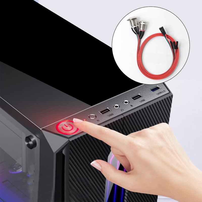 XMSJSIY Chassis Switch Host Metal Button, Computer Host Switch Cable