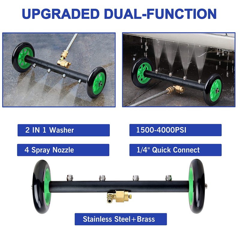 EVEAGE 2-in-1 Undercarriage Pressure Washer Attachment, 16" Pressure Washer Undercarriage