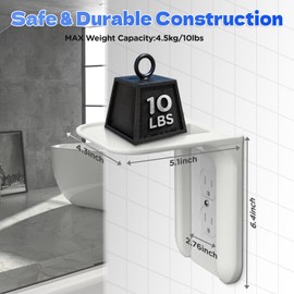 Yxflz Outlet Shelf Wall Bathroom Shelf, Bathroom Wall Decor for Google Home/Echo/Smart Speakers(up to 10lbs), Smart Home Decor, Toothbrush, Kitchen, Cell Phone, Space Saving Power Tools, White